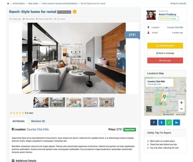 I will provide classified ads web application ad listing website